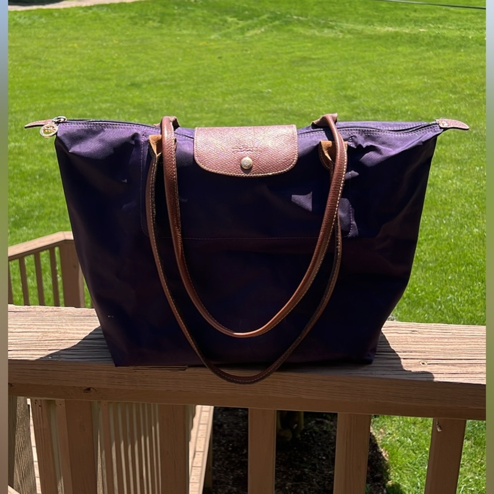 Elegant Purple Longchamp Tote Bag